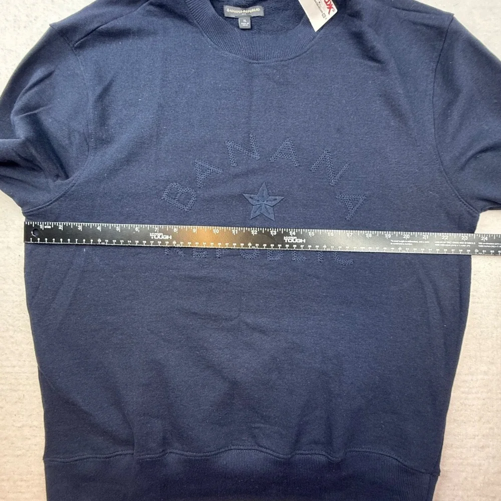 Banana Republic Navy Blue Embroidered Star Logo Crewneck Sweatshirt Mens XL‎